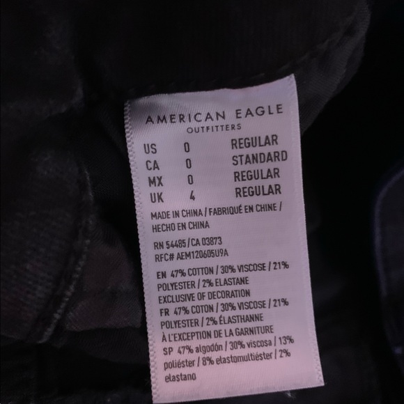 Black American Eagle Size 0 Distressed Skinny Jeggings - Picture 8 of 9